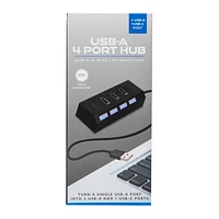 4-Port USB Hub With LED Indicators