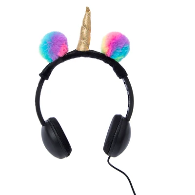 Unicorn Pom Volume-Limiting Wired Headphones