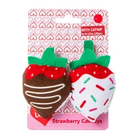 Valentine's Day Strawberry Catnip Cat Toy 2-Pack