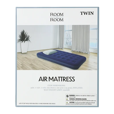 twin size air mattress 39in x 75in