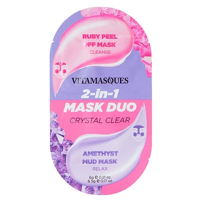 Vitamasques® 2-in-1 Ruby Peel Off & Amethyst Mud Mask Duo