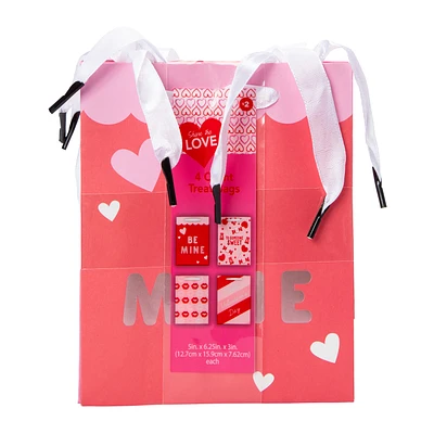 Valentine's Day Treat Bags 4-Count, 5in x 6.25in