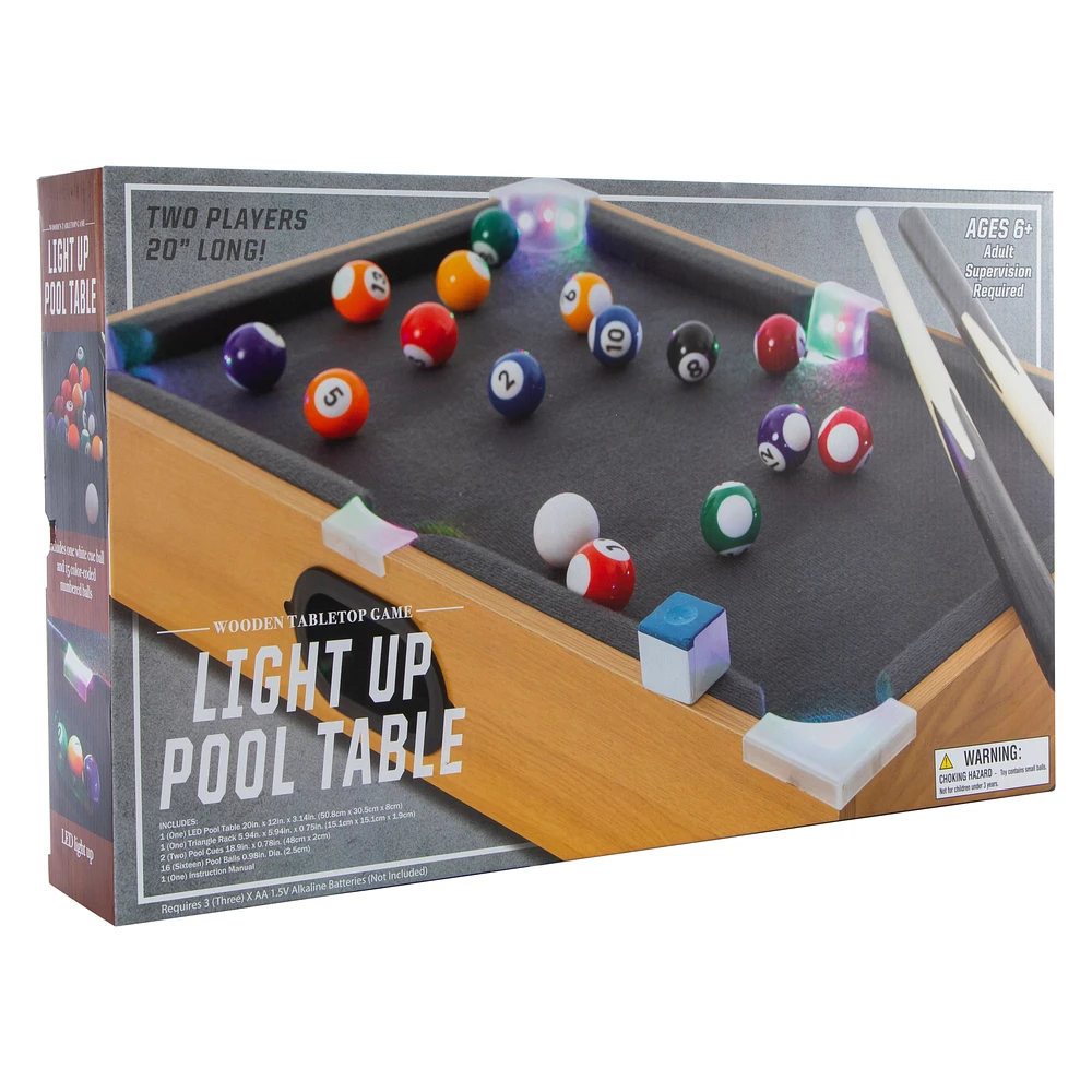 tabletop light up pool table 20in x 12in