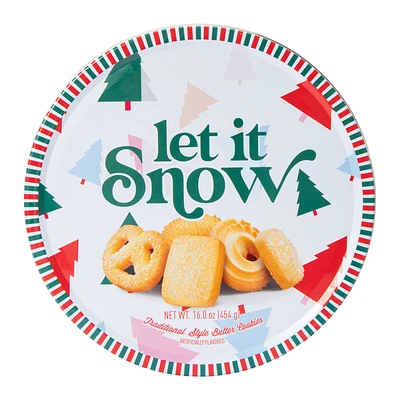 'Let It Snow' Holiday Butter Cookies Tin 16oz