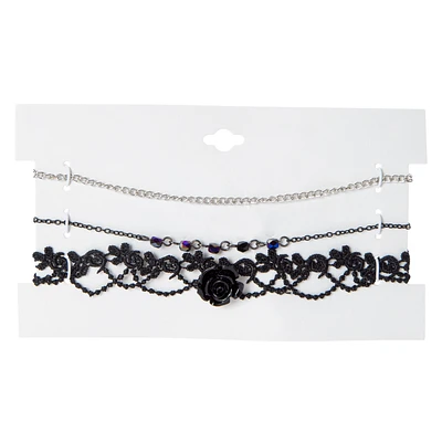 Gothic Cross Choker Necklace 3-Piece Set