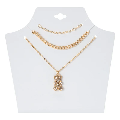 Chain Layered Necklaces 3-Count