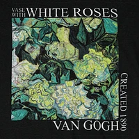 Vincent Van Gogh Vase With White Roses Graphic Tee