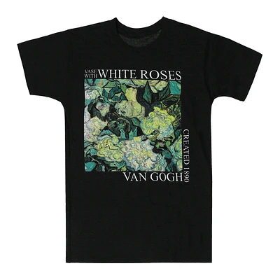 Vincent Van Gogh Vase With White Roses Graphic Tee