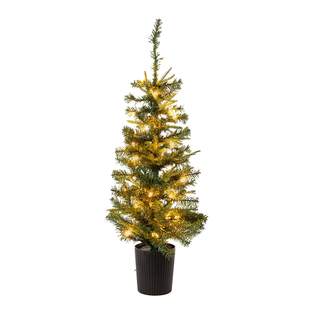 4ft Potted Artificial Christmas Tree With Lights