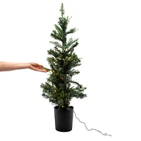 4ft Potted Artificial Christmas Tree With Lights