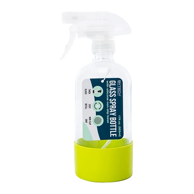 Glass Spray Bottle With Non-Slip Silicone Base 17 fl. oz.