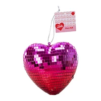 Heart Disco Ball Ornament 6in