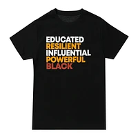 'Educated Resilient Influential Powerful Black' Graphic Tee