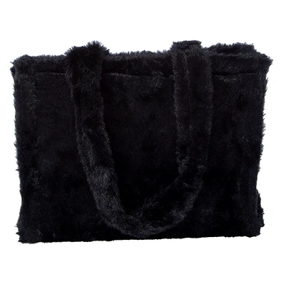 faux fur mini tote bag 10.5in x 8in