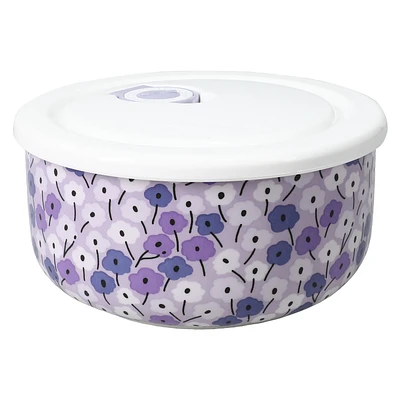 Floral Ceramic Bowl With Vented Lid