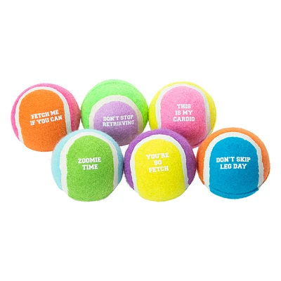 Tennis Ball Dog Toys 6-Count