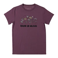 'grow grace' floral graphic tee