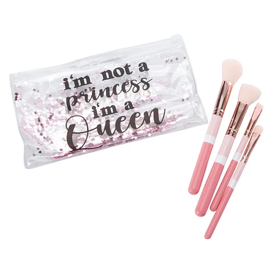 Pink Makeup Brush Set With Reusable Bag