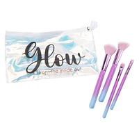 Holographic Makeup Brush Set With Reusable Bag