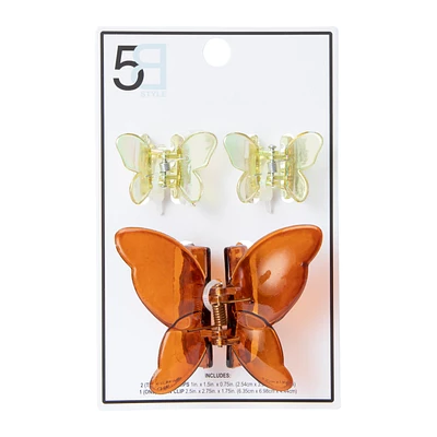3-Piece Butterfly Claw Hair Clips
