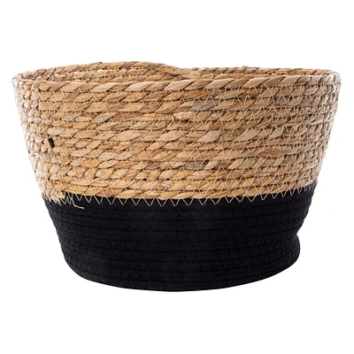 Round Cotton Rope & Grass Basket 12in x 7.75in