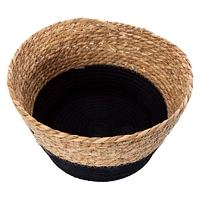 Round Cotton Rope & Grass Basket 12in x 7.75in