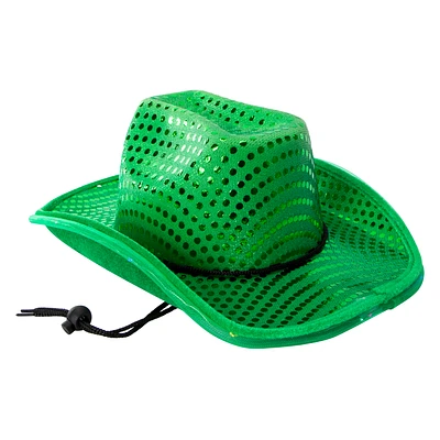 St. Patrick's Day Green Light Up Cowboy Hat