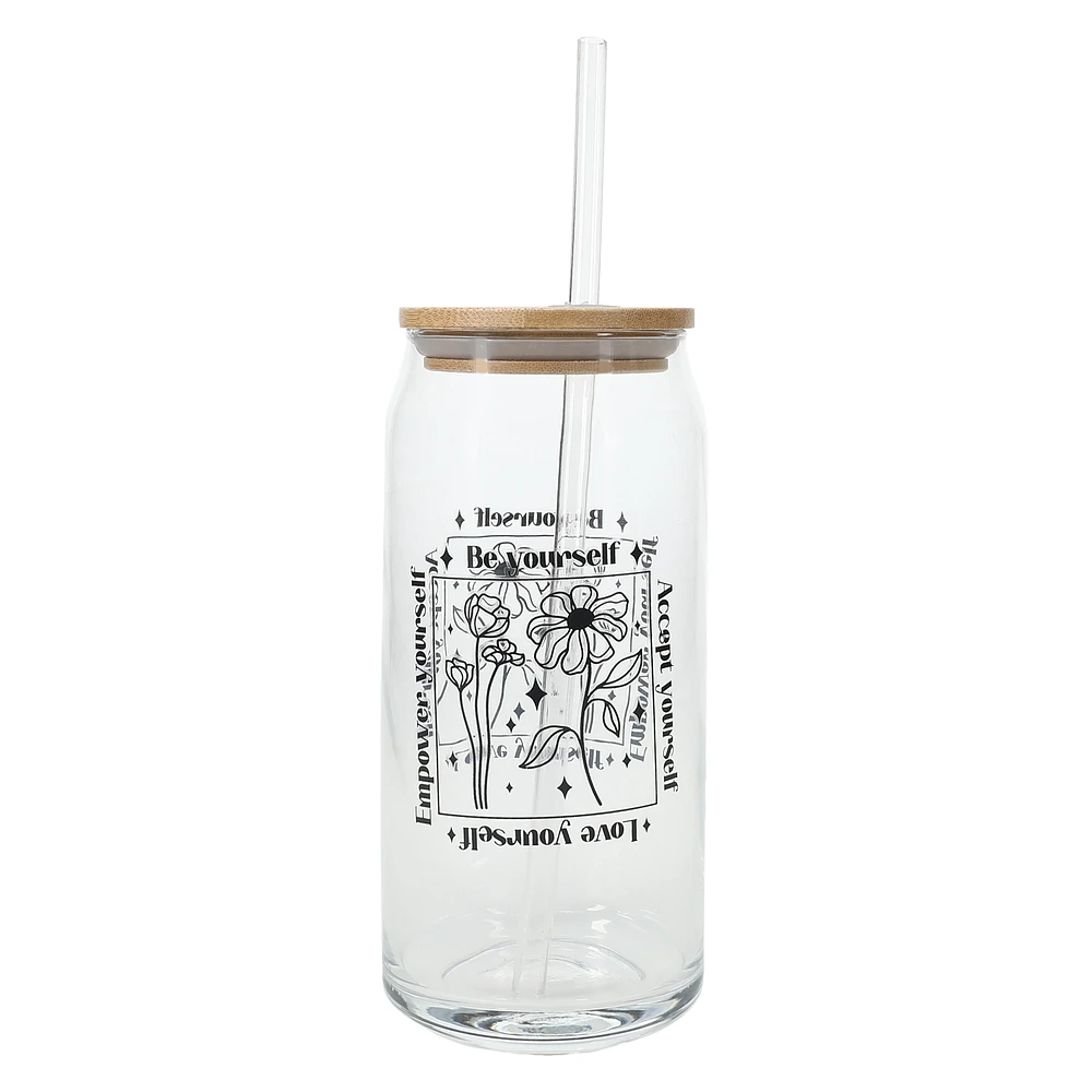 Glass Tumbler With Lid And Straw 20oz