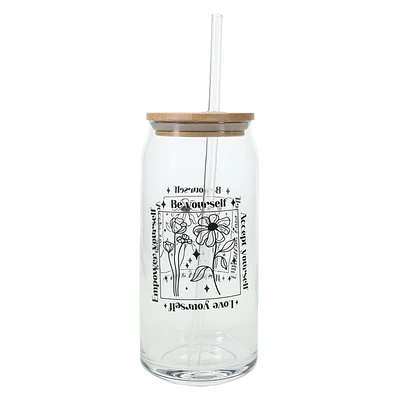 Glass Tumbler With Lid And Straw 20oz