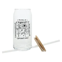 Glass Tumbler With Lid And Straw 20oz