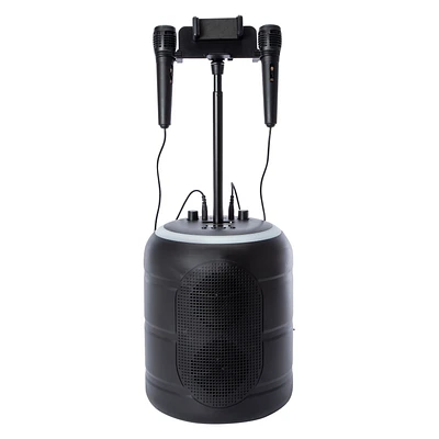 Bluetooth® Karaoke Speaker w/ Phone Stand & 2 Microphones
