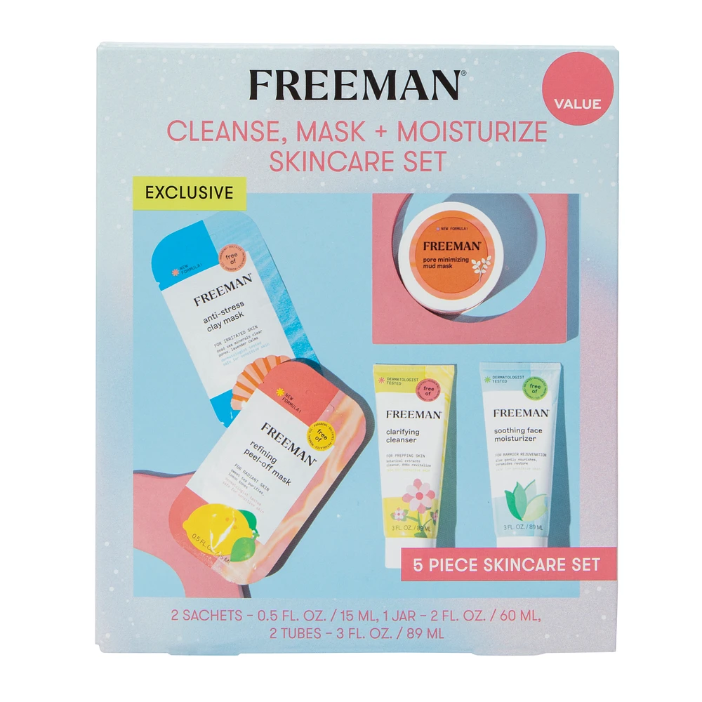 Freeman® Cleanse, Mask & Moisturize 5-Piece Skincare Set