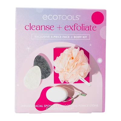 Ecotools® Cleanse + Exfoliate 4-Piece Face & Body Kit