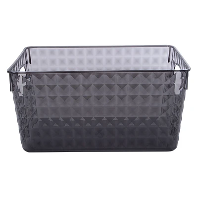 Diamond Textured Plastic Storage Bin 10.2in x 6.9in