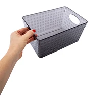 Diamond Textured Plastic Storage Bin 10.2in x 6.9in