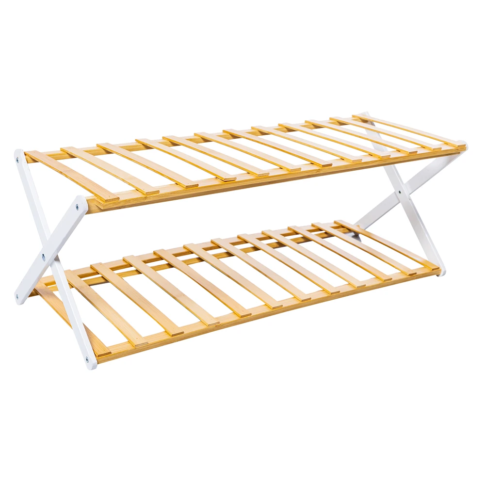 2-Tier Bamboo Shoe Rack