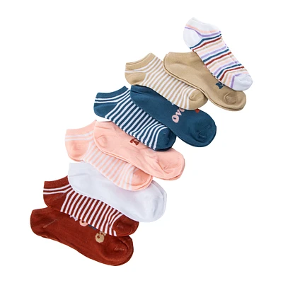 Ladies Striped Low-Cut Socks 10-Pack