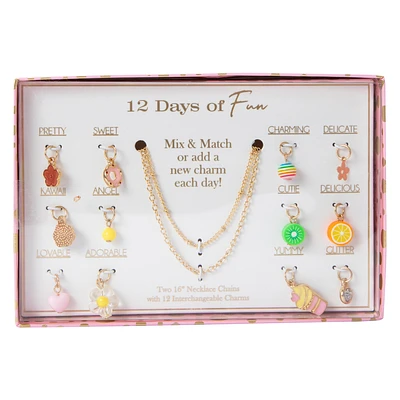 12 Days of Christmas Charm Necklace Set