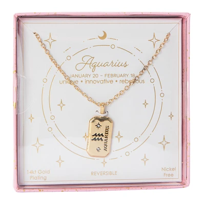 14k Gold Plating Zodiac Sign Astrology Necklace