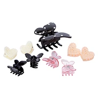 Novelty Hair Claw Clips 9-Count