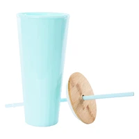 Faceted Tumbler With Bamboo Lid 24oz