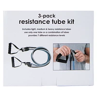 Series-8 Fitness™ Resistance Tube Kit 3-Count