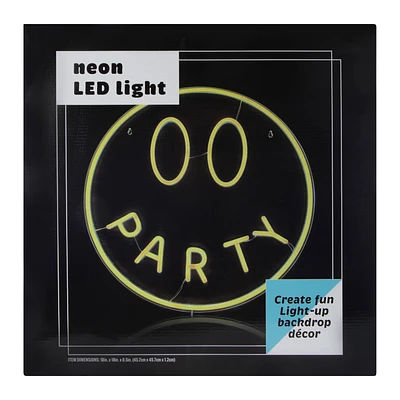 Neon LED Smile ‘Party’ Wall Light 18in