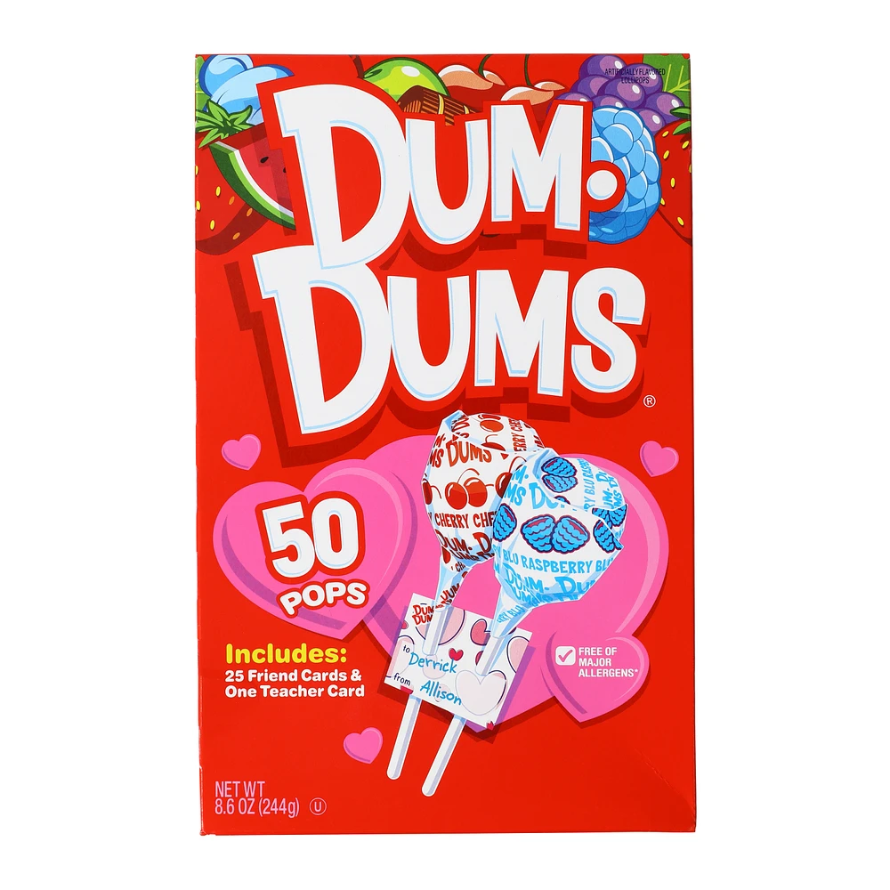 Dum-Dums® Valentine Pops & Cards 25-Count