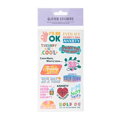Anxiety Glitter Stickers 4-Sheets