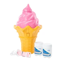 Light Up Ice Cream Bubble Blower With Strap