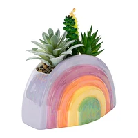 Rainbow Ceramic Faux Plant 5.9in x 6.5in