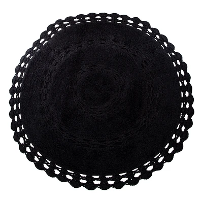 Cotton Crochet Round Rug 32in