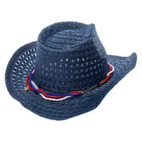 Straw Cowboy Hat With Beads