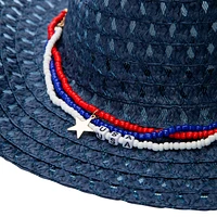 Straw Cowboy Hat With Beads